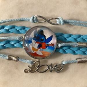 Stitch charm braid adjustable bracelet